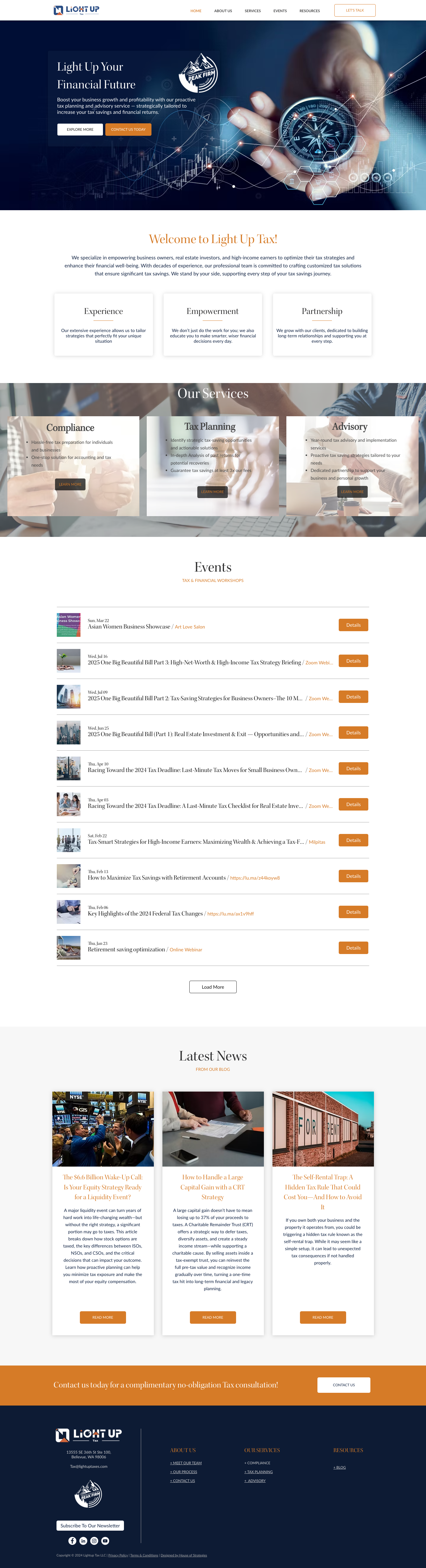 lightuptaxes.com homepage screenshot